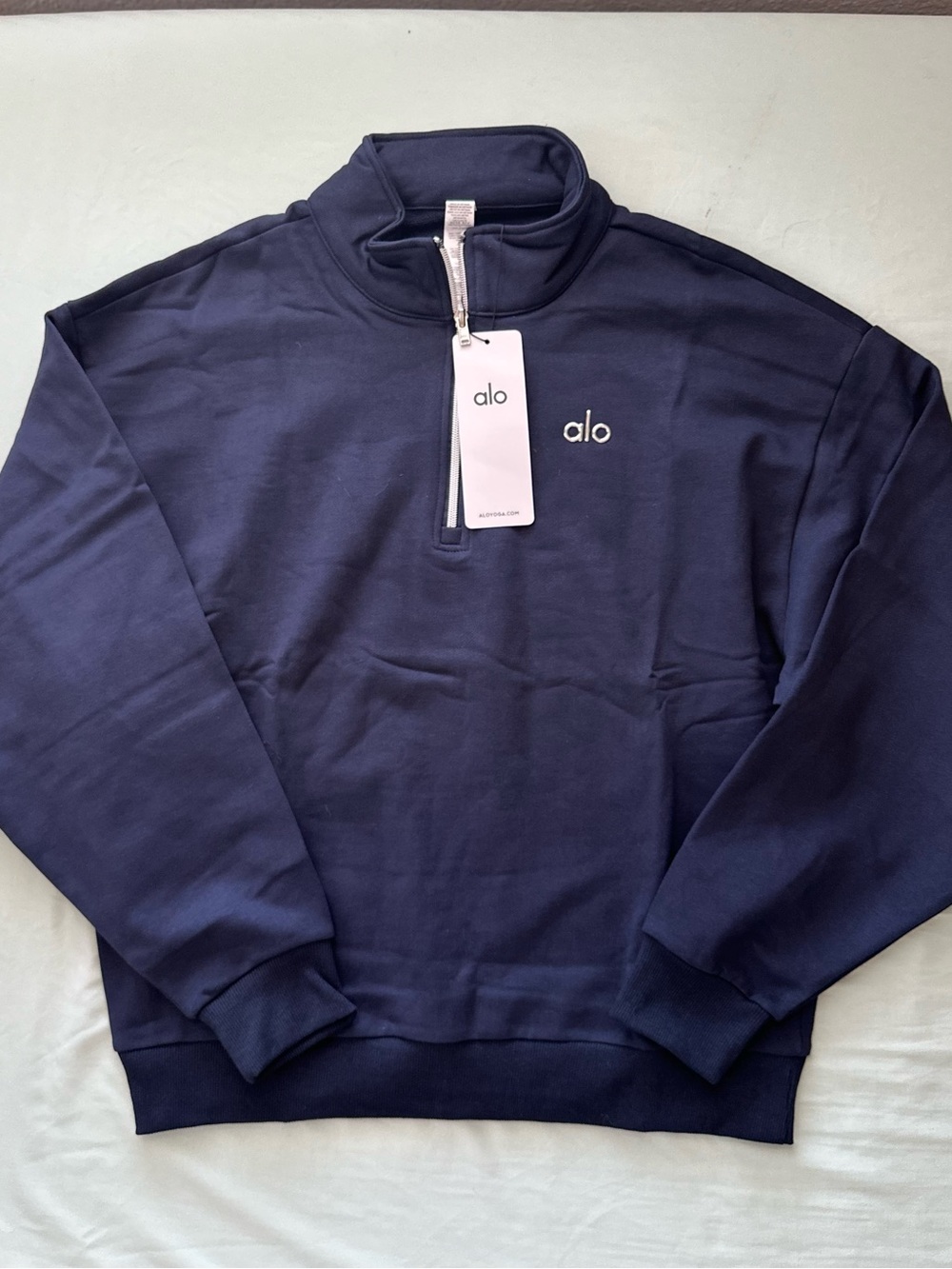 ALO Yoga Men's Navy Half-Zip Pullover